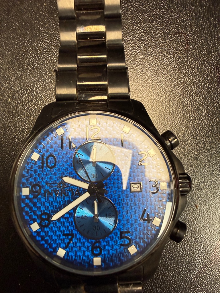 Invicta Blue Dial Stainless Steel Chronograph Watch